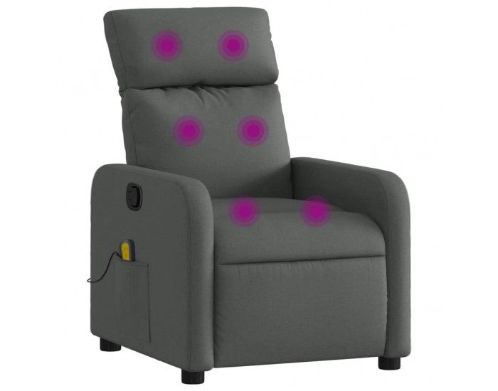 Sonata H Масажен фотьойл с регулируема облегалка, тъмносив, плат