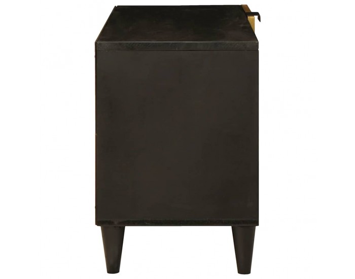 Sonata H ТВ шкаф Черен и златен 80 x 33 x 46 см мангово дърво масив