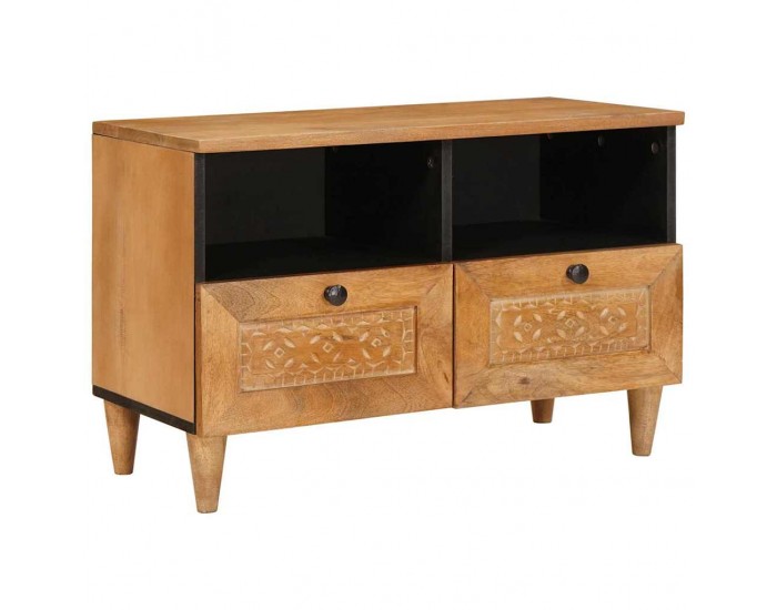 Sonata H ТВ шкаф с рафт Светлокафяво 70 x 33 x 46 см мангово дърво масив