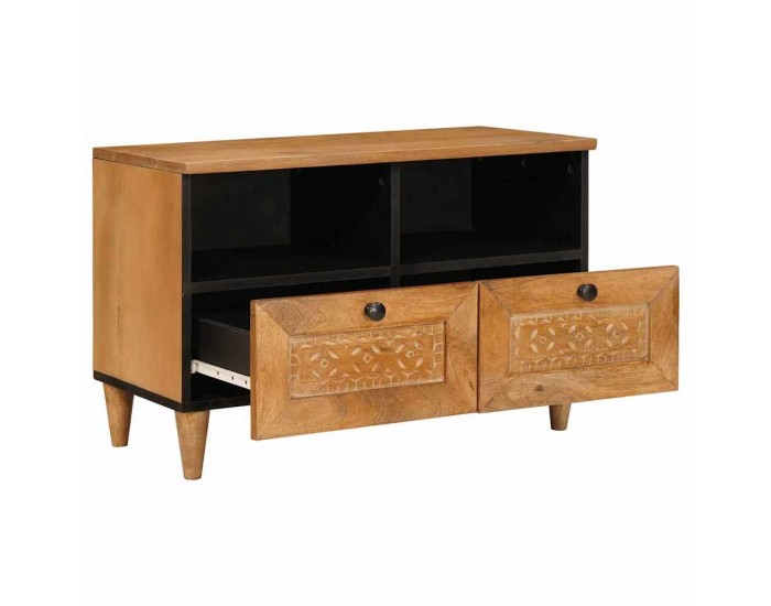 Sonata H ТВ шкаф с рафт Светлокафяво 70 x 33 x 46 см мангово дърво масив