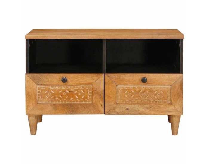 Sonata H ТВ шкаф с рафт Светлокафяво 70 x 33 x 46 см мангово дърво масив