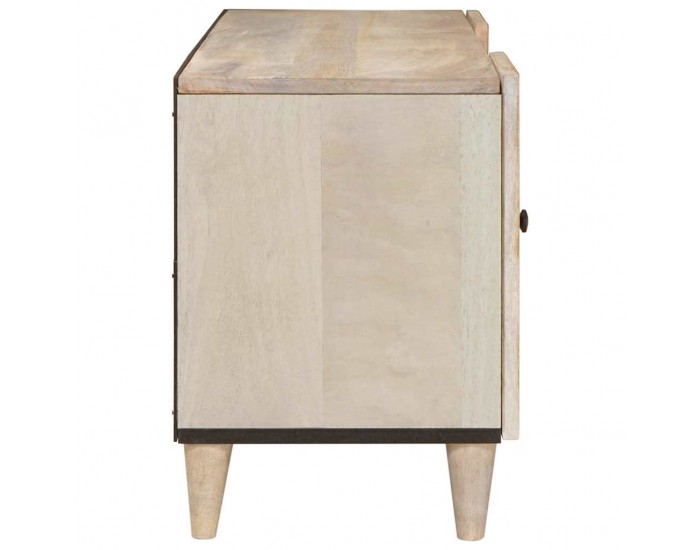 Sonata H ТВ шкаф с рафт Бяло 105 x 33 x 46 см мангово дърво масив