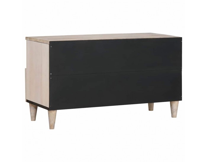 Sonata H ТВ шкаф с чекмедже Бяло 80 x 33 x 46 см мангово дърво масив