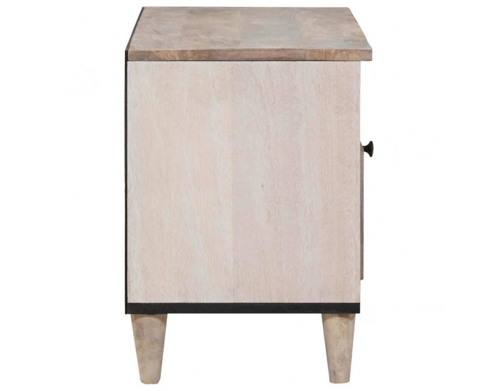 Sonata H ТВ шкаф с чекмедже Бяло 80 x 33 x 46 см мангово дърво масив