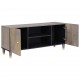 Sonata H ТВ шкаф с рафт със съхранение Сив и златен 105 x 33.5 x 46 см