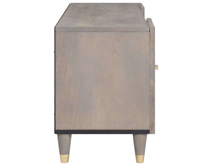 Sonata H ТВ шкаф с рафт със съхранение Сив и златен 105 x 33.5 x 46 см
