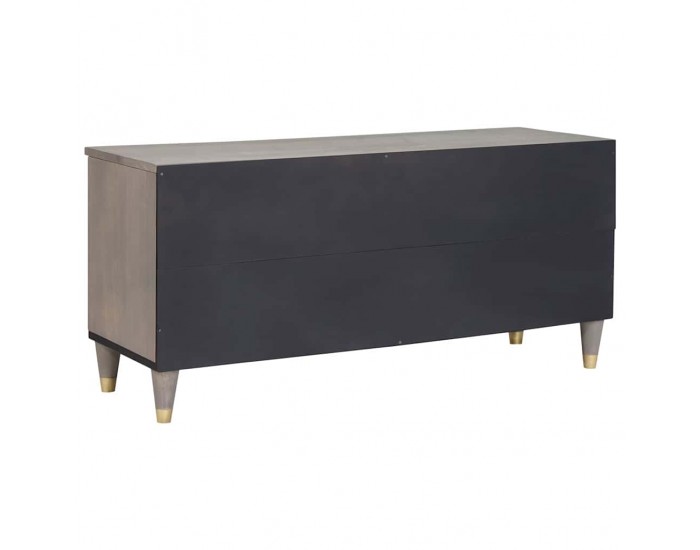 Sonata H ТВ шкаф с чекмедже с рафт Сив и златен 100 x 33.5 x 46 см