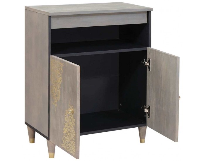 Sonata H Служебен шкаф с рафт с врата Сив и златен 60 x 33.5 x 75 см