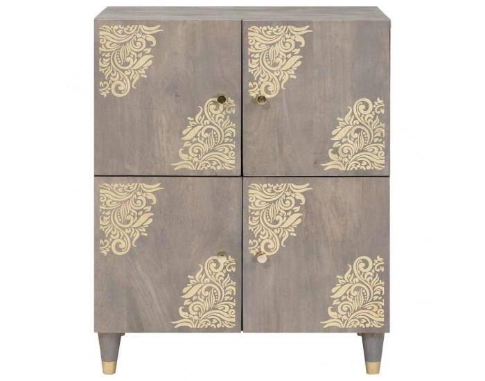 Sonata H Служебен шкаф с рафт с врата Сив и златен 60 x 33 x 75 cm