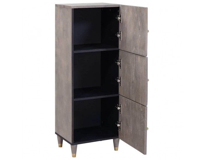 Sonata H Висок шкаф с чекмедже с рафт Сив и златен 40 x 33.5 x 110 см