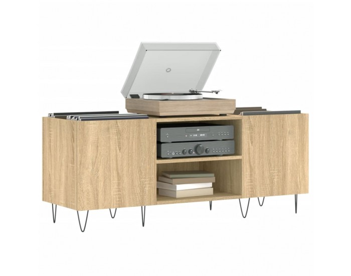 Sonata H Шкаф за винилови плочи сонома дъб 121x38x48 см инженерно дърво