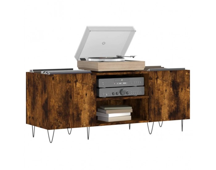 Sonata H Шкаф за винилови плочи опушен дъб 121x38x48 см инженерно дърво