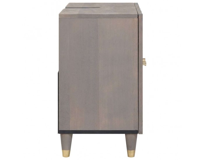 Sonata H Шкаф за мивка за баня със съхранение Сив 62 x 33 x 58 см