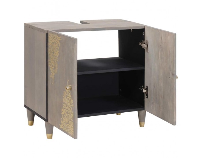 Sonata H Шкаф за мивка за баня със съхранение Сив 62 x 33 x 58 см