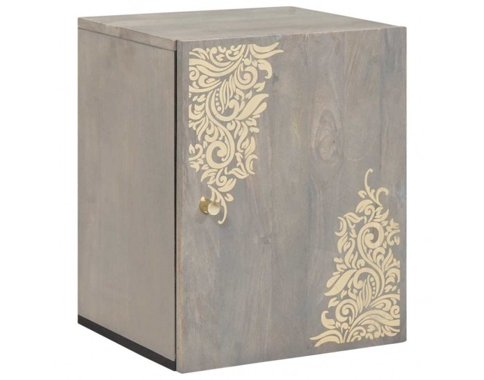 Sonata H Банен стенен шкаф със съхранение с врата Сив 38 x 33 x 48 см