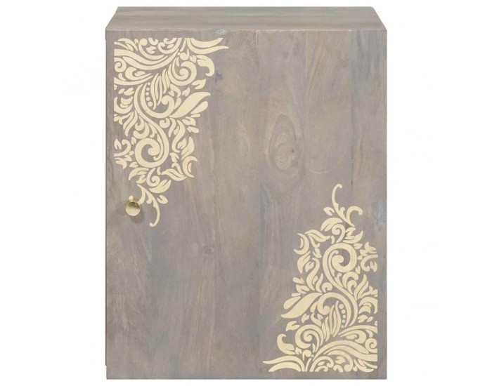 Sonata H Банен стенен шкаф със съхранение с врата Сив 38 x 33 x 48 см