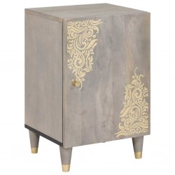 Sonata H Шкаф за баня Сив 38 x 33 x 58 см Масивна дървесина от манго - Шкафове за баня