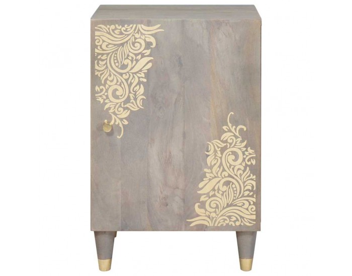 Sonata H Шкаф за баня Сив 38 x 33 x 58 см Масивна дървесина от манго