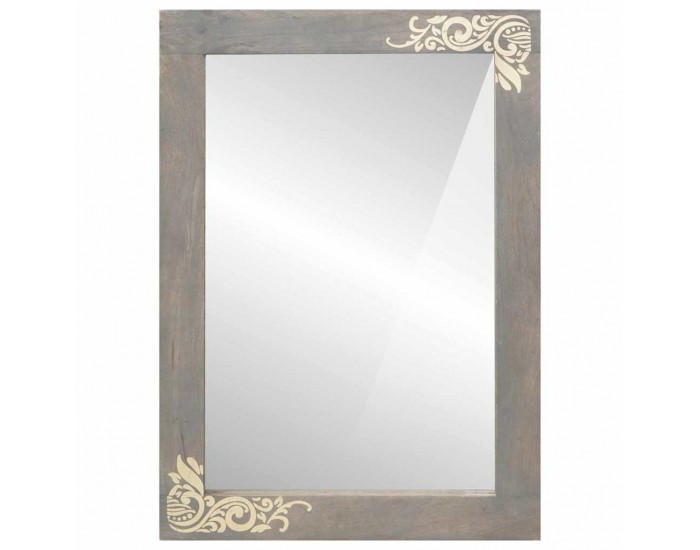 Sonata H Огледало за баня с огледало Сив и сребърен 50 x 70 x 3 см