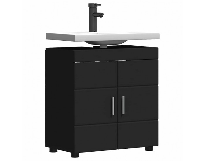 Sonata H Шкаф за баня с мивка със съхранение TULUM Черно 60 x 34 x 63 см