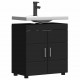 Sonata H Шкаф за баня с мивка със съхранение TULUM Черно 60 x 34 x 63 см
