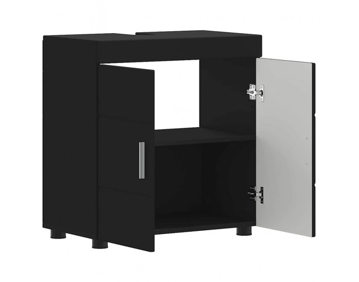 Sonata H Шкаф за баня с мивка със съхранение TULUM Черно 60 x 34 x 63 см