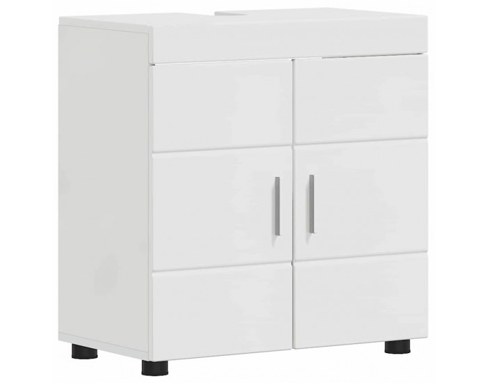 Sonata H Шкаф за баня с мивка TULUM Бяло Със Силен Гланц 60 x 34 x 63 см