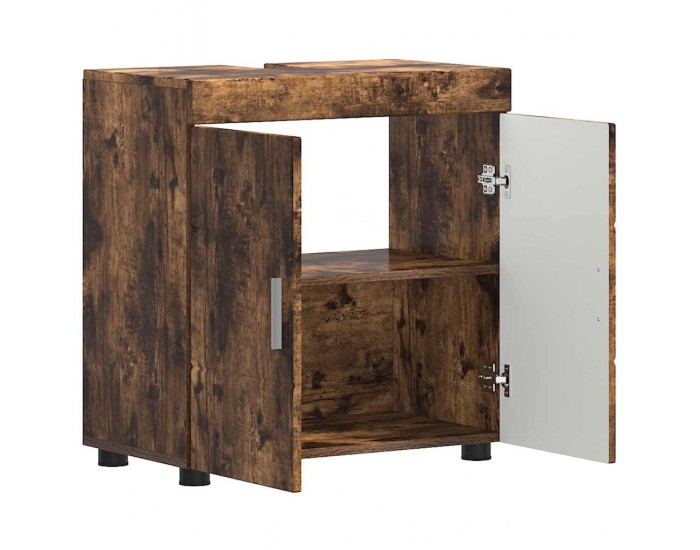 Sonata H Шкаф за баня с мивка с врата TULUM Опушен дъб 60 x 34 x 63 см