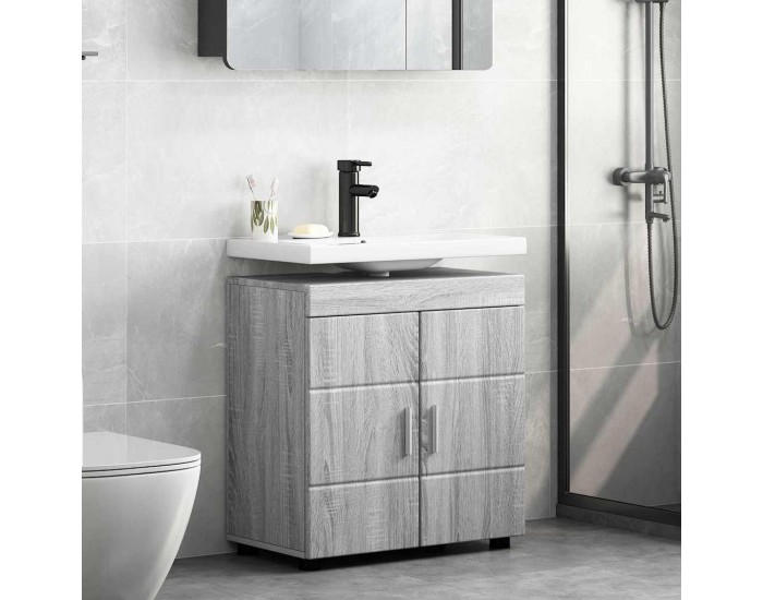 Sonata H Шкаф за баня с мивка с врата TULUM Сив сонома 60 x 34 x 63 см