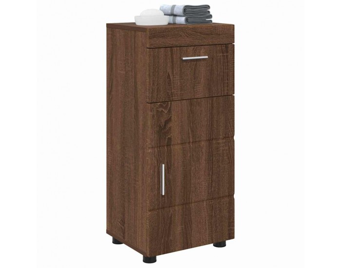 Sonata H Шкаф за баня TULUM Кафяв дъб 37 x 31.5 x 82 см Инженерно дърво