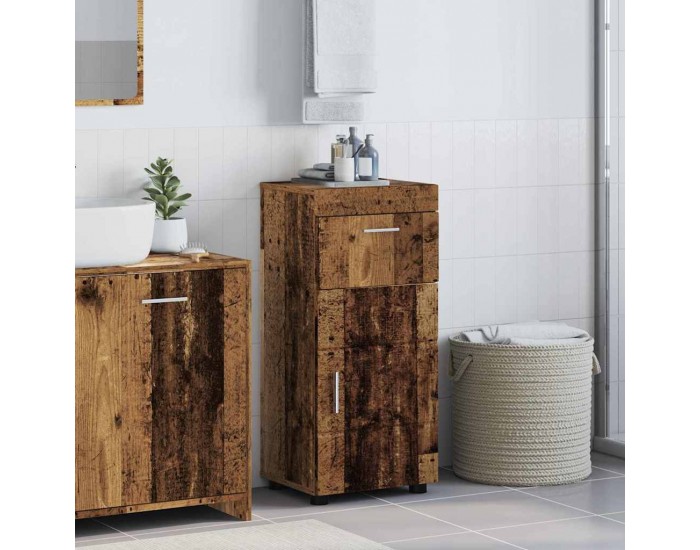 Sonata H Шкаф за баня със съхранение TULUM Старо дърво 37 x 31.5 x 82 см