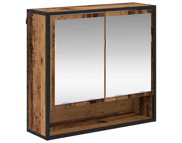 Sonata H Шкаф с огледало за баня с рафт Старо дърво 65 x 20 x 60 см