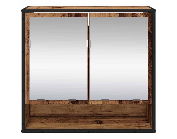 Sonata H Шкаф с огледало за баня с рафт Старо дърво 65 x 20 x 60 см