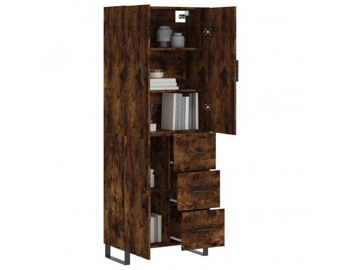 Sonata H Висок шкаф, опушен дъб, 69,5x34x180 см, инженерно дърво