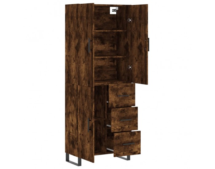 Sonata H Висок шкаф, опушен дъб, 69,5x34x180 см, инженерно дърво