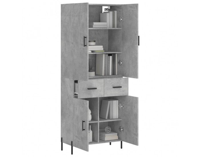 Sonata H Висок шкаф, бетонно сив, 69,5x34x180 см, инженерно дърво