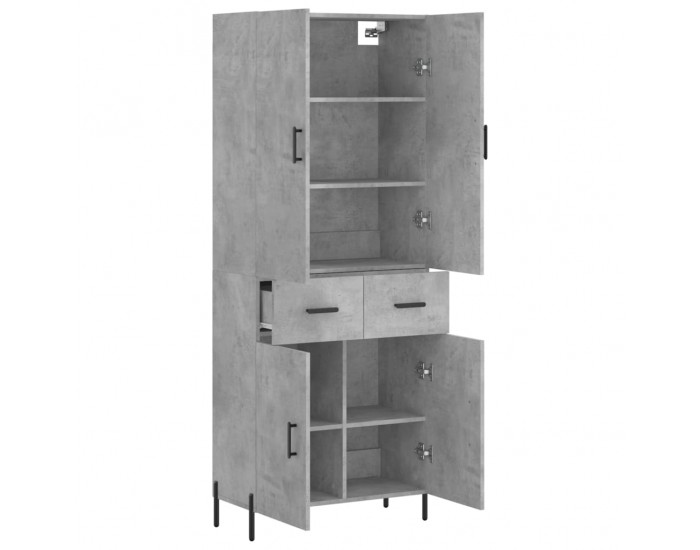 Sonata H Висок шкаф, бетонно сив, 69,5x34x180 см, инженерно дърво