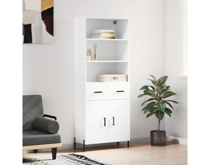 Sonata H Висок шкаф, бял, 69,5x34x180 см, инженерно дърво