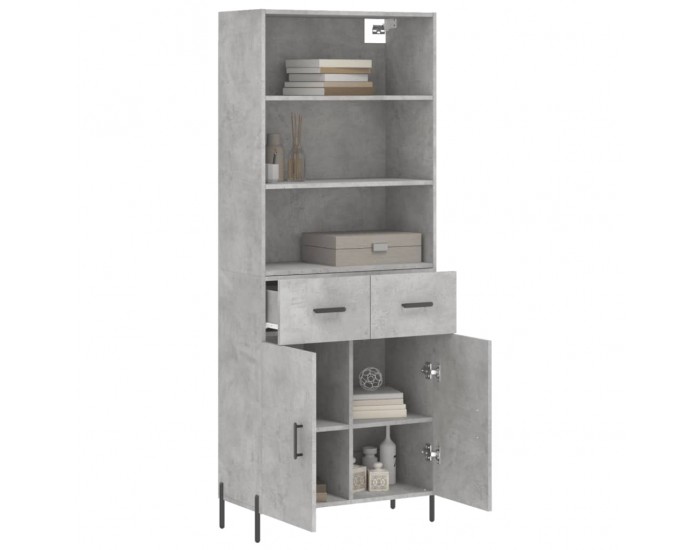 Sonata H Висок шкаф, бетонно сив, 69,5x34x180 см, инженерно дърво