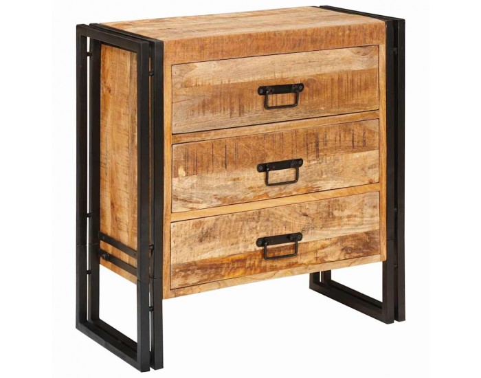 Sonata H Служебен шкаф Кафяво 66 x 33 x 70 см мангово дърво масив