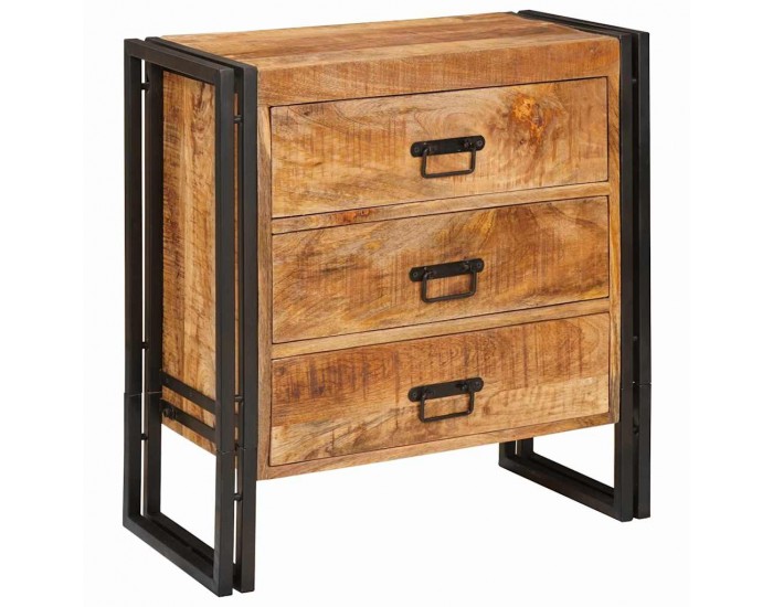 Sonata H Служебен шкаф Кафяво 66 x 33 x 70 см мангово дърво масив