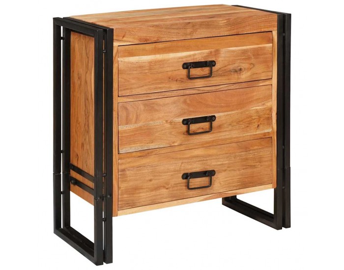 Sonata H Служебен шкаф Кафяво 66 x 33 x 70 см Акациево дърво масив