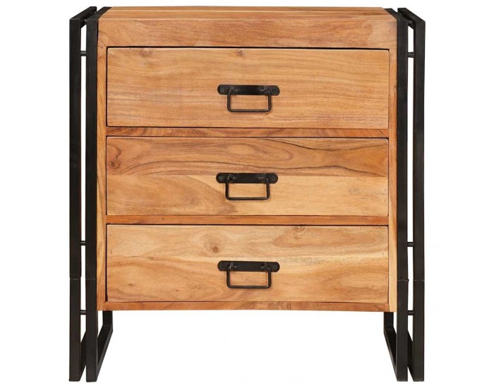 Sonata H Служебен шкаф Кафяво 66 x 33 x 70 см Акациево дърво масив