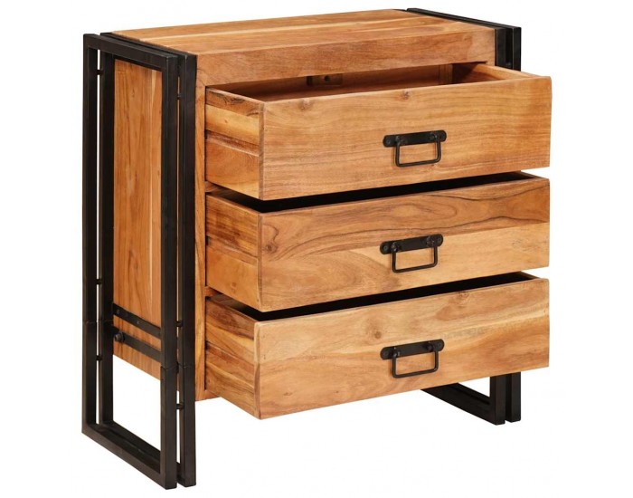 Sonata H Служебен шкаф Кафяво 66 x 33 x 70 см Акациево дърво масив