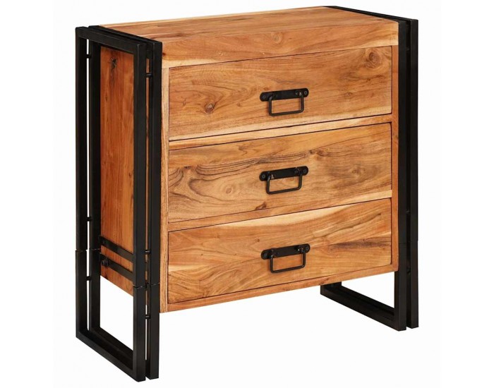 Sonata H Служебен шкаф Кафяво 66 x 33 x 70 см Акациево дърво масив