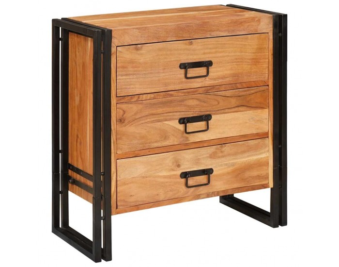 Sonata H Служебен шкаф Кафяво 66 x 33 x 70 см Акациево дърво масив