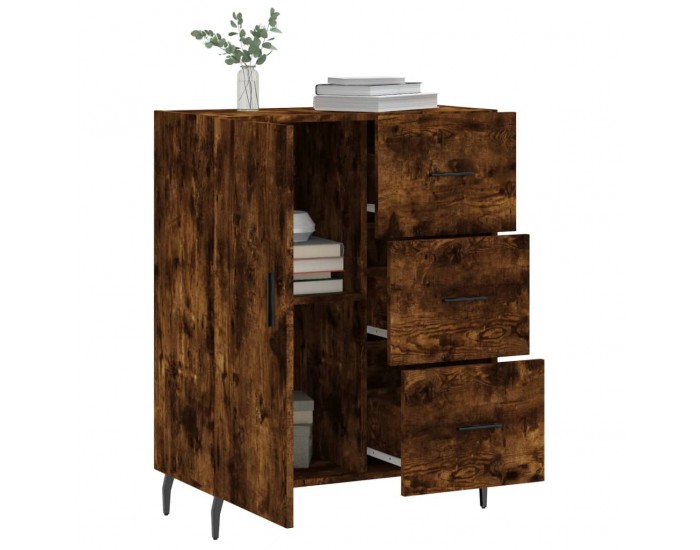 Sonata H Сайдборд, опушен дъб, 69,5x34x90 см, инженерно дърво