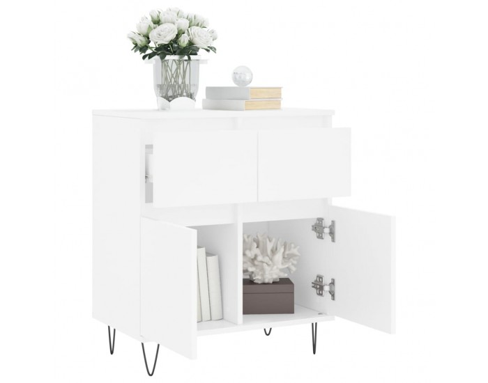 Sonata H Сайдборд, бял, 60x35x70 см, инженерно дърво