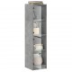 Sonata H Висок шкаф със стъклени врати, бетонно сив, 35x37x142 см