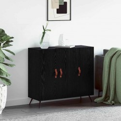 Sonata H Служебен шкаф Черно 90 x 34 x 80 см Инженерно дърво - Шкафове, Витрини, Модулни секции